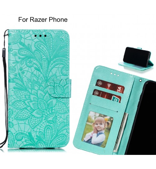 Razer Phone Case Embossed Wallet Slot Case - Green