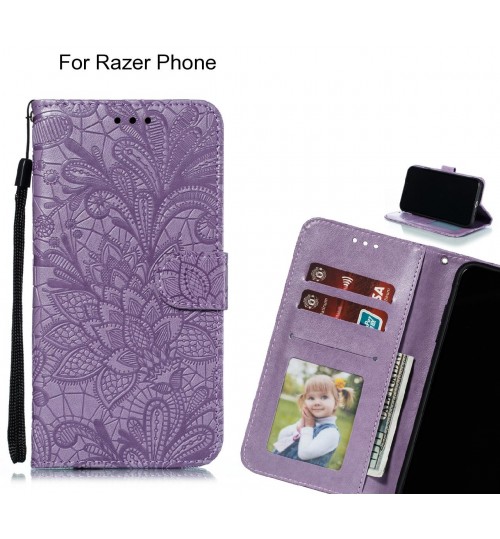 Razer Phone Case Embossed Wallet Slot Case - Purple