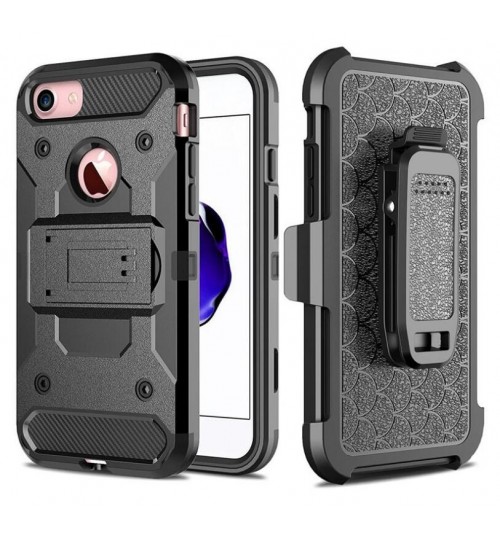 iPhone 6 6s 7 Hybrid armor Case+Belt Clip Holster