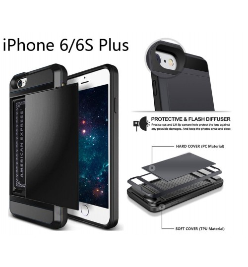 iPhone 6 6s Plus  impact proof hybrid case card holder