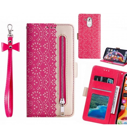 Huawei Mate 8 Case Multifunctional Wallet Case - Hot Pink