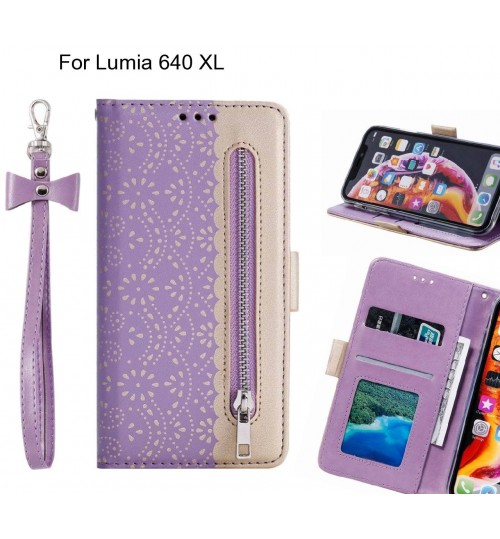 Lumia 640 Xl Case Multifunctional Wallet Case - Purple