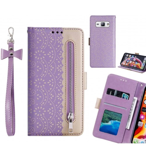 Galaxy J1 Ace Case Multifunctional Wallet Case - Purple