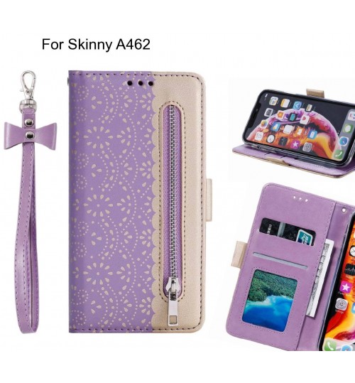 Skinny A462 Case Multifunctional Wallet Case - Purple