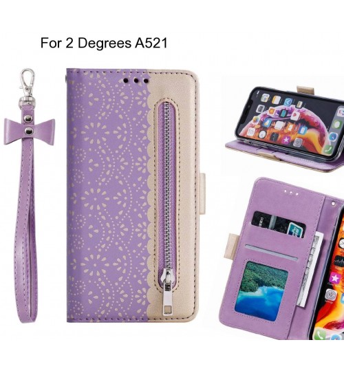 2 Degrees A521 Case Multifunctional Wallet Case - Purple