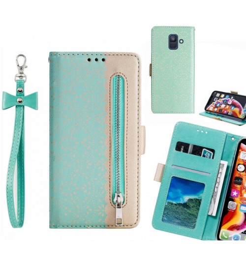 Galaxy A6 2018 Case Multifunctional Wallet Case - Green