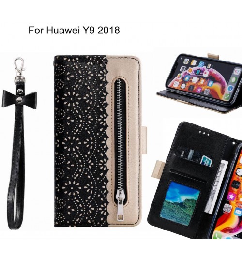 Huawei Y9 2018 Case Multifunctional Wallet Case - Black