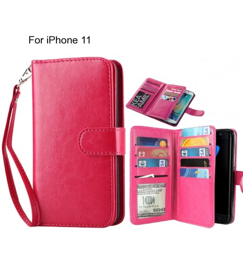 Iphone 11 Case Multifunction Wallet Leather Case - Hot Pink