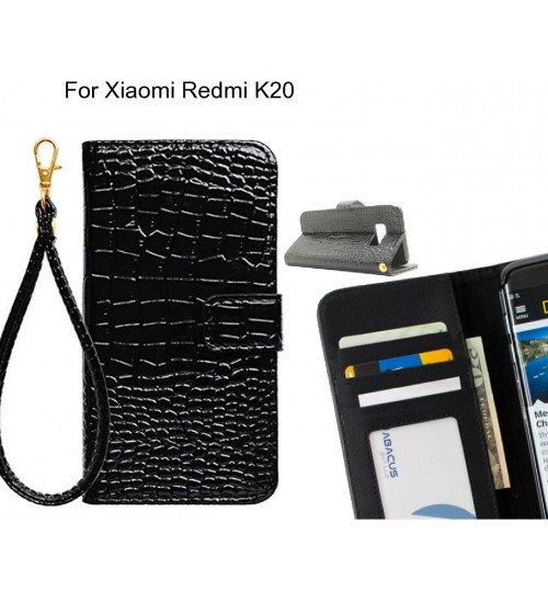 Xiaomi Redmi K20 Case Croco Wallet Leather Case - Black