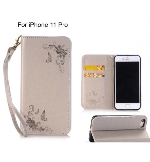 iPhone 11 Pro CASE Premium Leather Embossing wallet Folio case