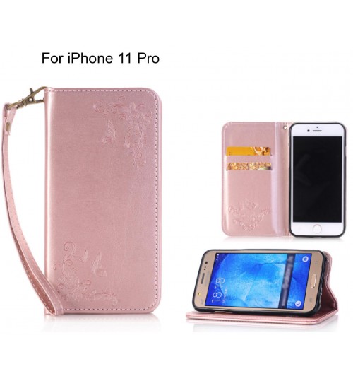 iPhone 11 Pro CASE Premium Leather Embossing wallet Folio case