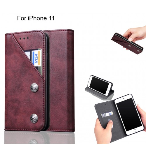 iPhone 11 Case ultra slim retro leather wallet case