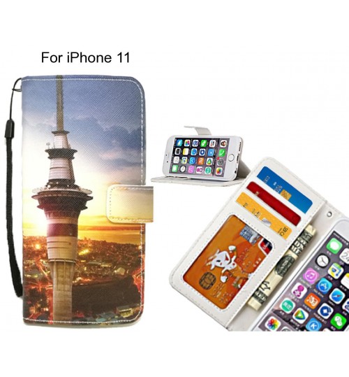 iPhone 11 case 3 card leather wallet case printed ID