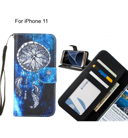 iPhone 11 case 3 card leather wallet case printed ID