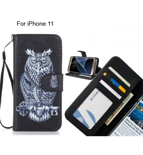 iPhone 11 case 3 card leather wallet case printed ID