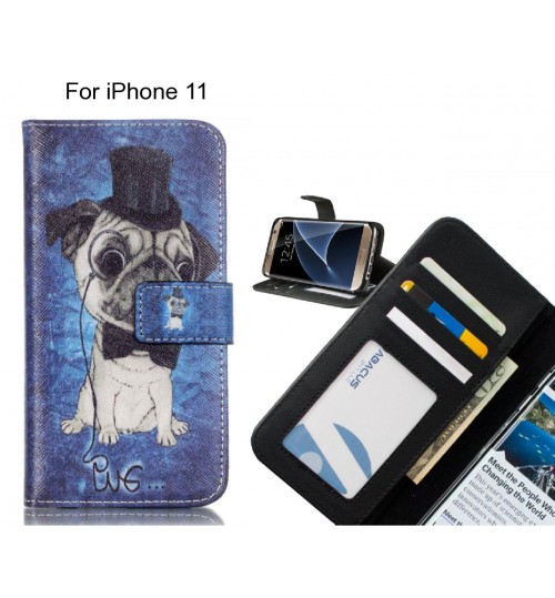 iPhone 11 case 3 card leather wallet case printed ID