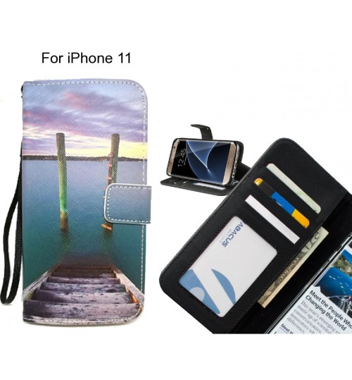 iPhone 11 case 3 card leather wallet case printed ID