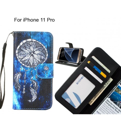 iPhone 11 Pro case 3 card leather wallet case printed ID