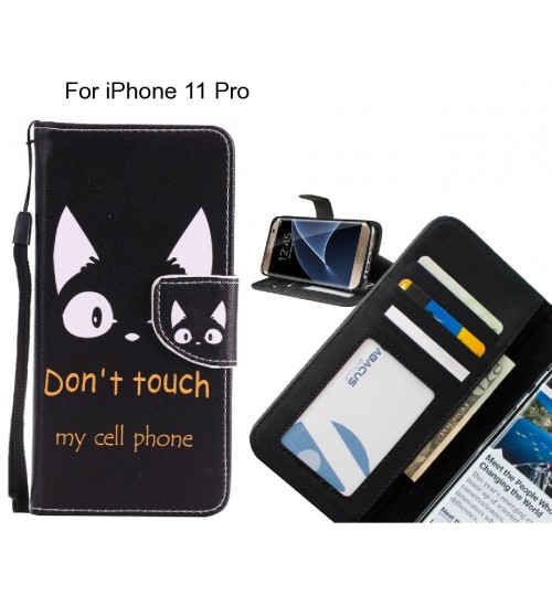 iPhone 11 Pro case 3 card leather wallet case printed ID