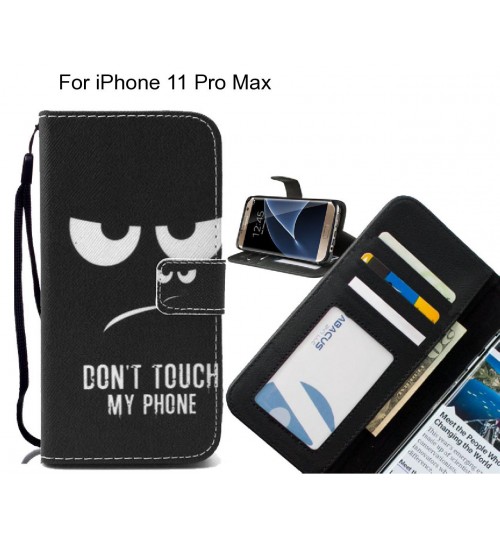 iPhone 11 Pro Max case 3 card leather wallet case printed ID