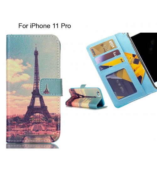 iPhone 11 Pro case 3 card leather wallet case printed ID