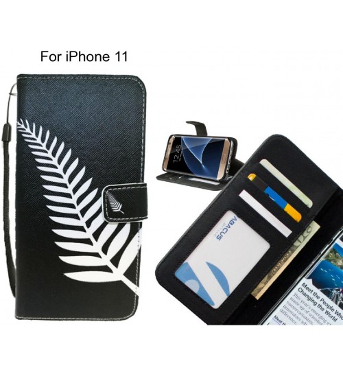 iPhone 11 case 3 card leather wallet case printed ID