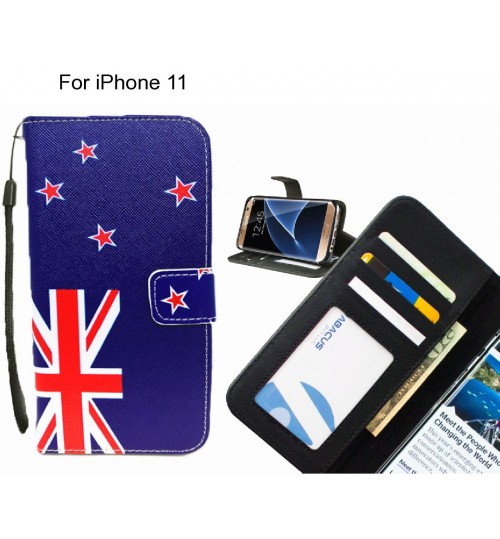 iPhone 11 case 3 card leather wallet case printed ID