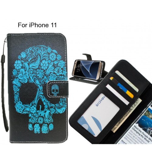 iPhone 11 case 3 card leather wallet case printed ID