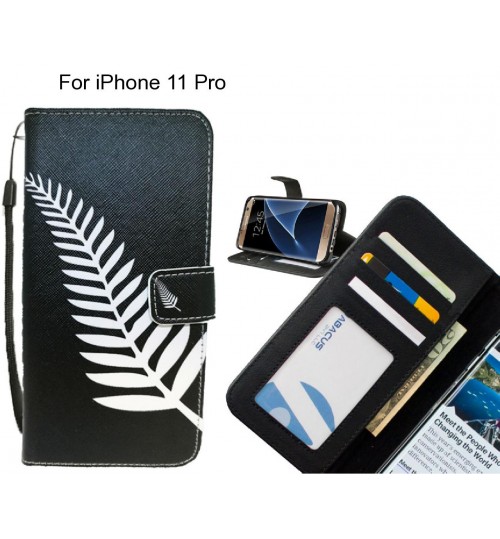 iPhone 11 Pro case 3 card leather wallet case printed ID