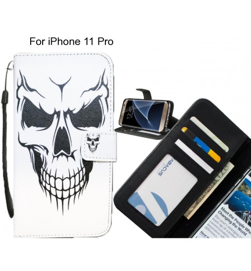 iPhone 11 Pro case 3 card leather wallet case printed ID