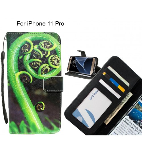 iPhone 11 Pro case 3 card leather wallet case printed ID