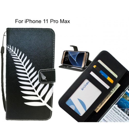 iPhone 11 Pro Max case 3 card leather wallet case printed ID