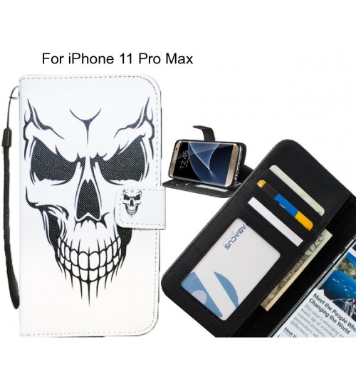 iPhone 11 Pro Max case 3 card leather wallet case printed ID