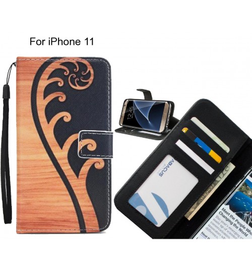 iPhone 11 case 3 card leather wallet case printed ID