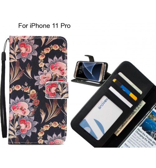 iPhone 11 Pro case 3 card leather wallet case printed ID