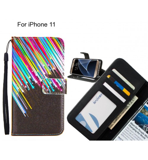 iPhone 11 case 3 card leather wallet case printed ID