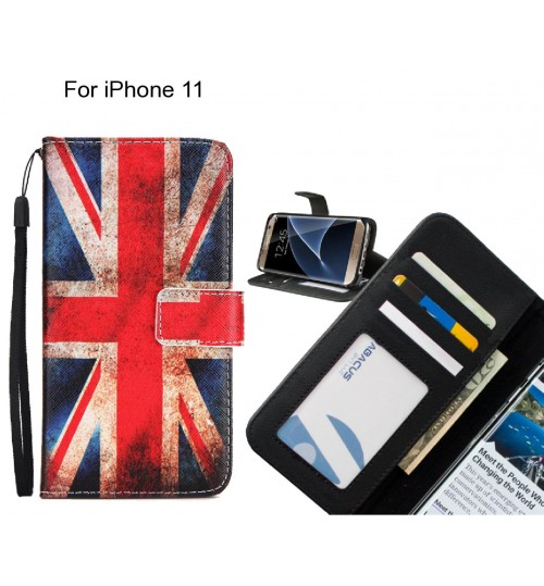 iPhone 11 case 3 card leather wallet case printed ID