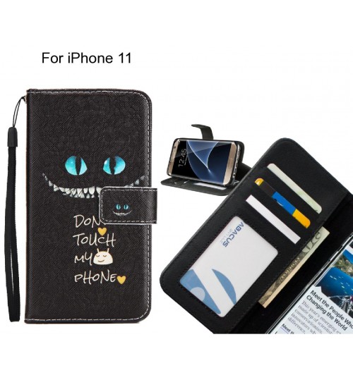 iPhone 11 case 3 card leather wallet case printed ID