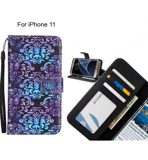 iPhone 11 case 3 card leather wallet case printed ID