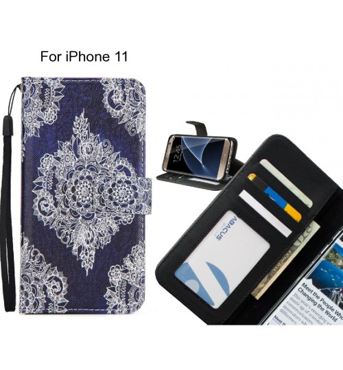 iPhone 11 case 3 card leather wallet case printed ID