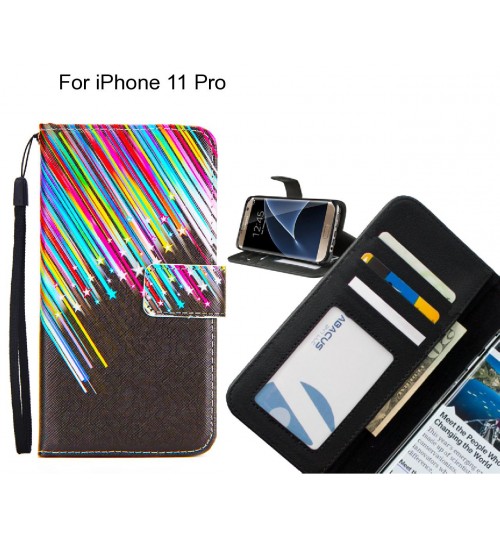 iPhone 11 Pro case 3 card leather wallet case printed ID