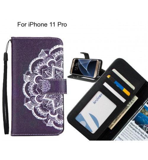 iPhone 11 Pro case 3 card leather wallet case printed ID