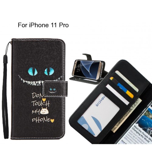 iPhone 11 Pro case 3 card leather wallet case printed ID