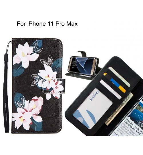 iPhone 11 Pro Max case 3 card leather wallet case printed ID