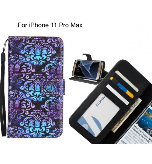 iPhone 11 Pro Max case 3 card leather wallet case printed ID