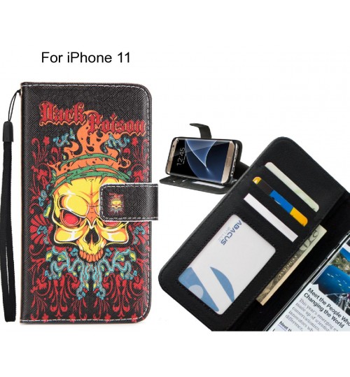 iPhone 11 case 3 card leather wallet case printed ID