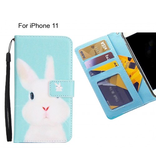 iPhone 11 case 3 card leather wallet case printed ID