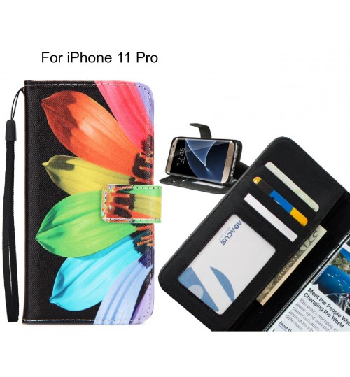 iPhone 11 Pro case 3 card leather wallet case printed ID