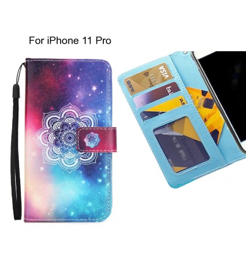 iPhone 11 Pro case 3 card leather wallet case printed ID