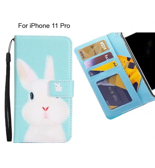 iPhone 11 Pro case 3 card leather wallet case printed ID